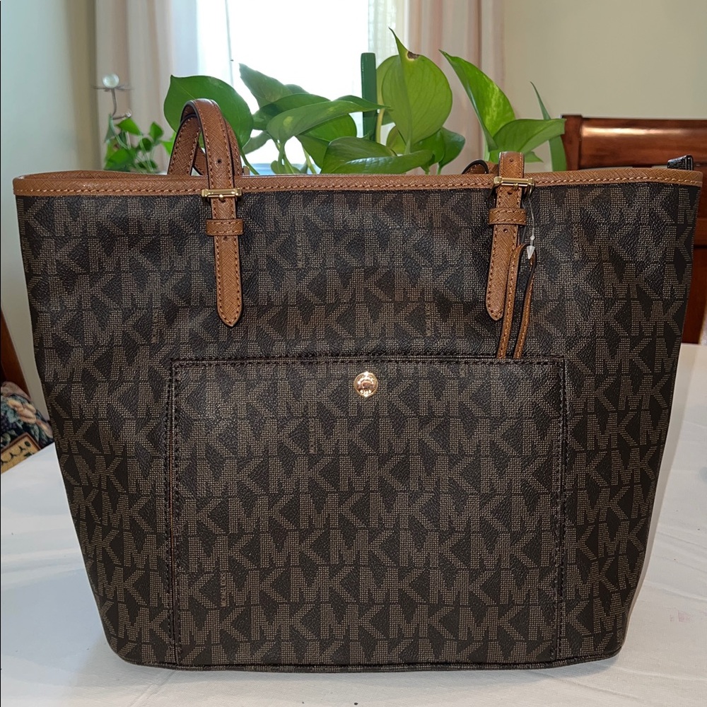 Michael Kors Dark Brown Monogram Tote NWT